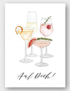 Postkarte Aquarell mit Cocktails 