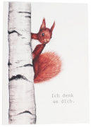 Postkarte Aquarell mit Eichhörnchen