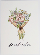 Postkarte Aquarell mit Blumenstrauß