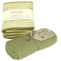 Preview: Solwang Wischtücher 2er Set  mit Handtuch Natur / Moosgrün Streifen von Solwang Design
