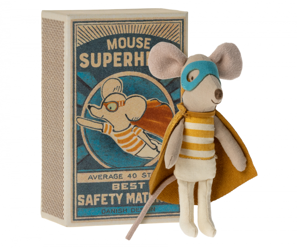 Maileg kleine Bruder Superheld Maus in der Schachtel 2022