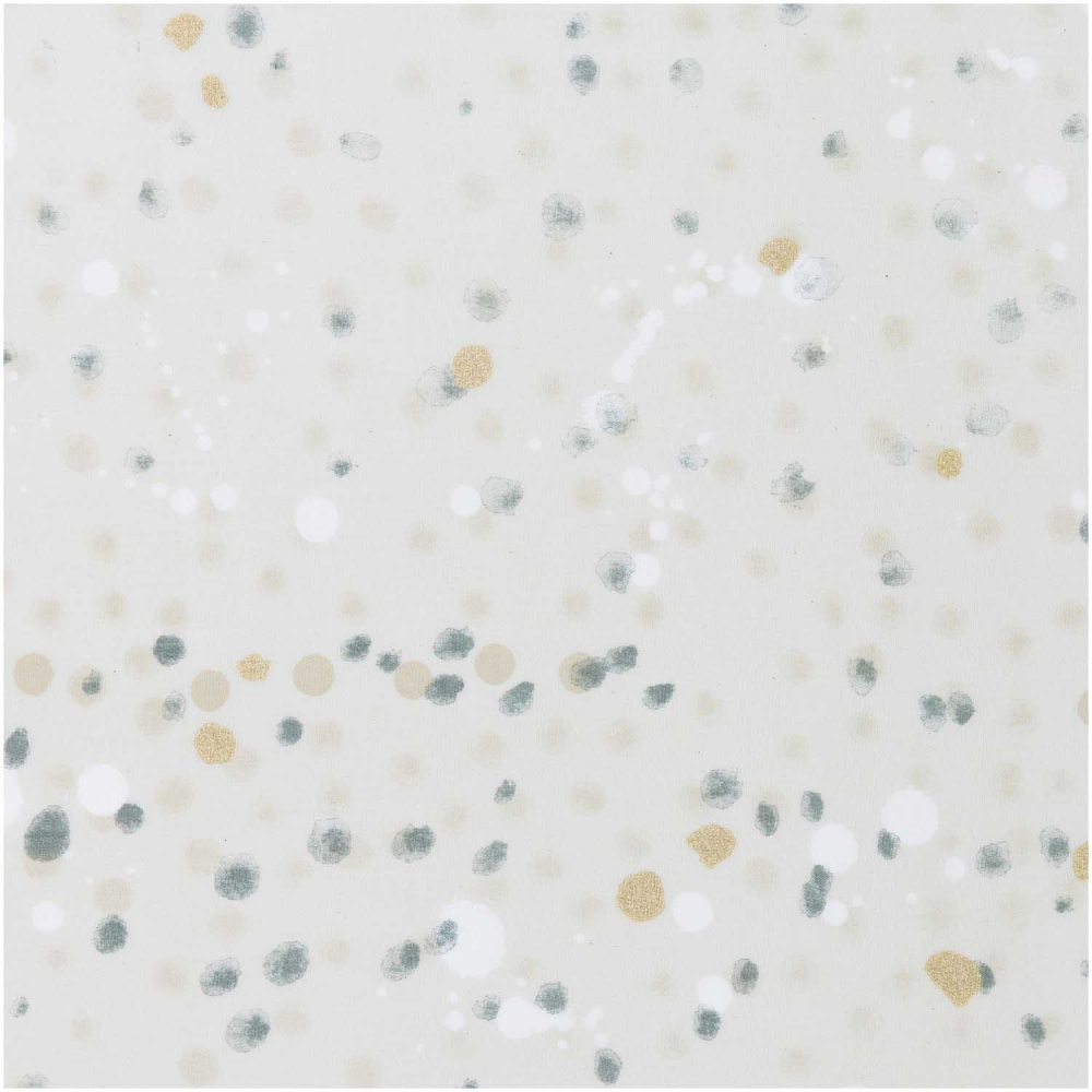 Baumwollstoff / Druckstoff Punkte grün metallic Crafted Nature von RICO Design