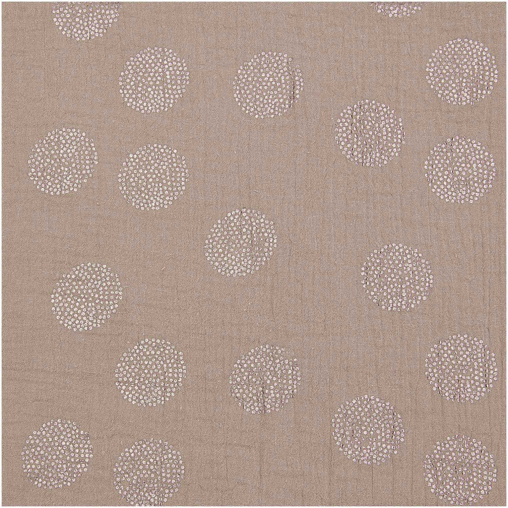 Krinkelmusselin "Sakura taupe hot foil gepunktet" von RICO Design
