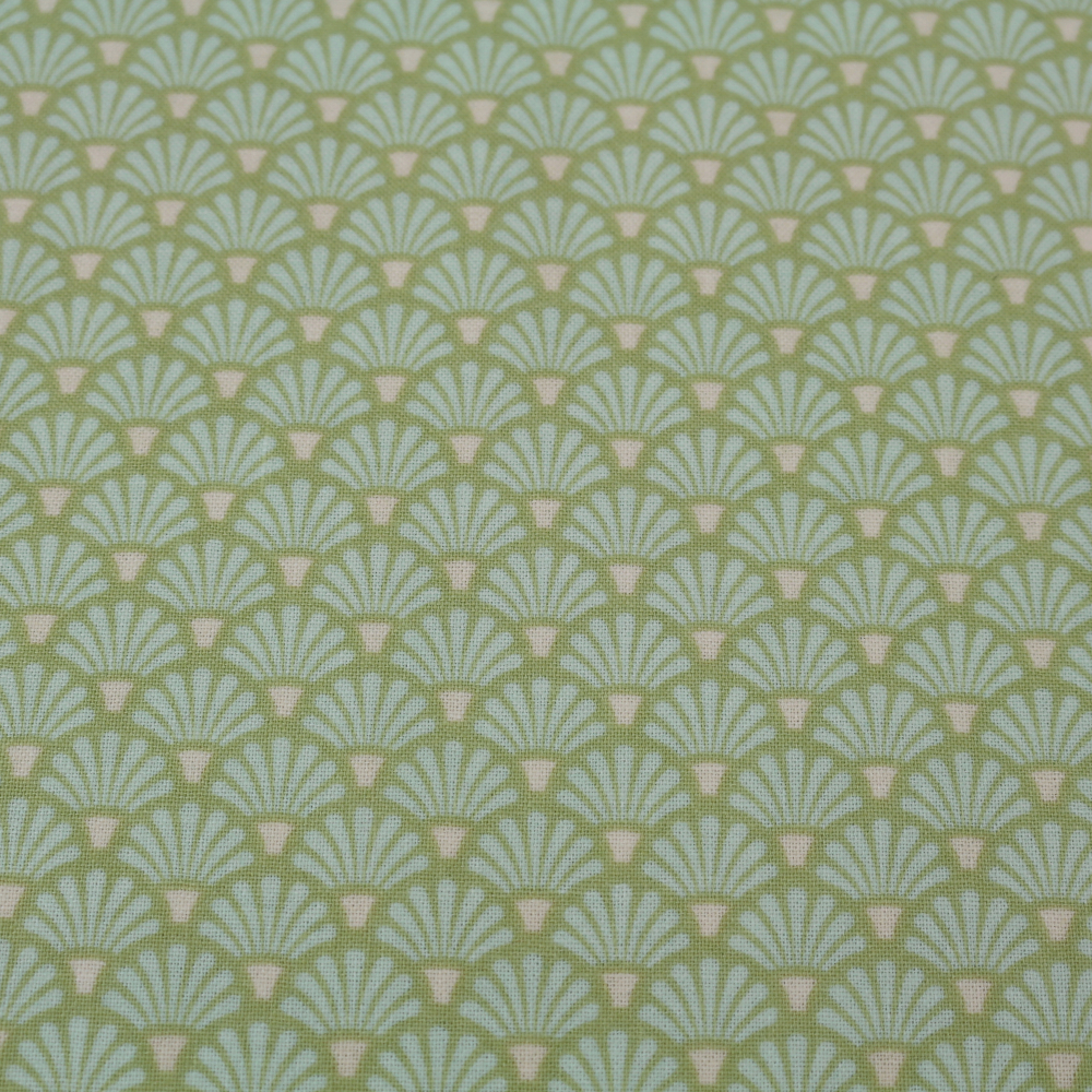 Baumwollstoff / Druckstoff Tilda Flower Fan Olive von Tilda by Tone Finnanger
