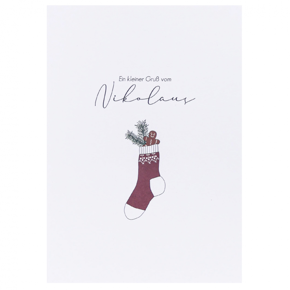 Postkarte "Ein kleiner Gruß vom Nikolaus" von Verblühmeinnicht