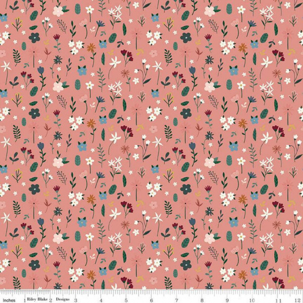 Baumwollstoff mit Blumen mint "Let´s create" von Riley Blake 2023
