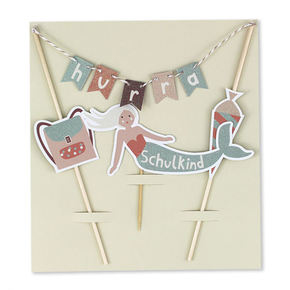 Cake Topper fürs Schulkind mit Meerjungfrau von Ava & Yves