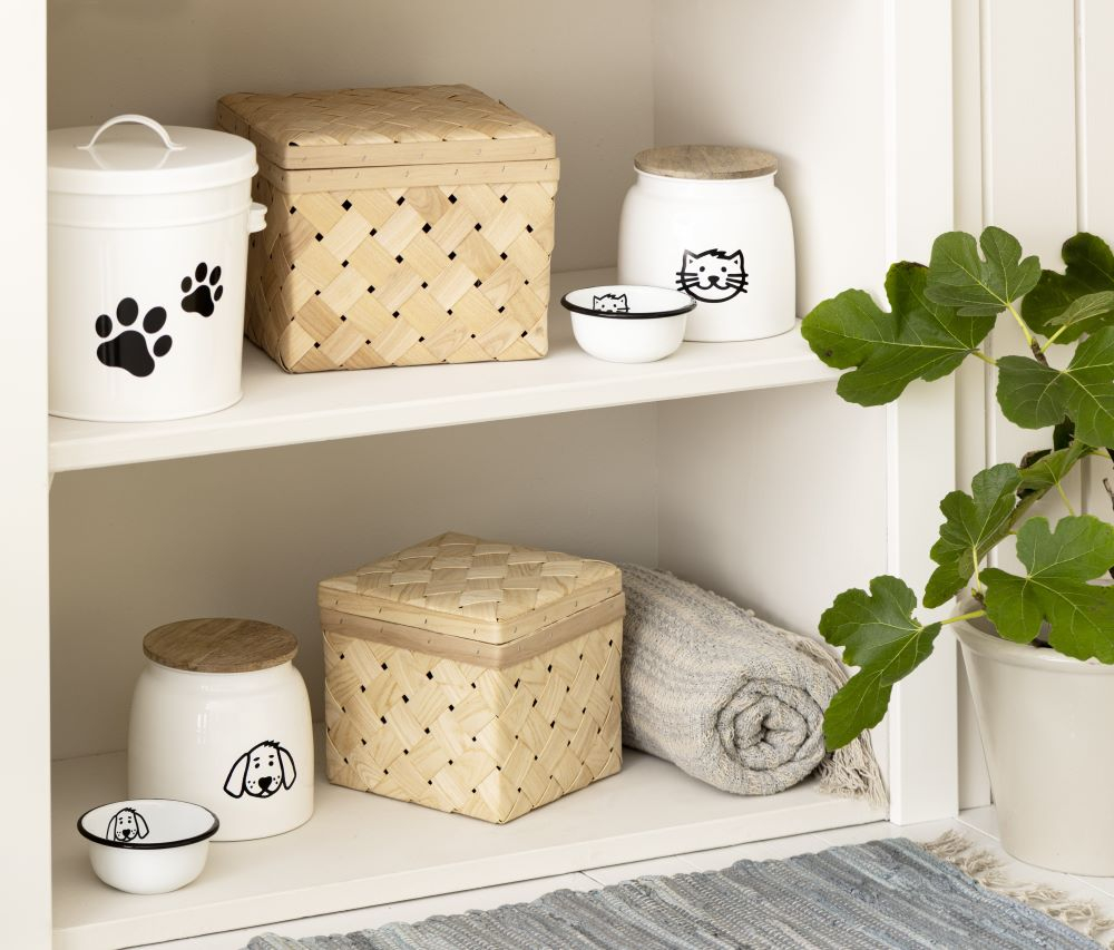 Dose für Hundefutter mit Hundemotiv und Holzdeckel von IB Laursen
