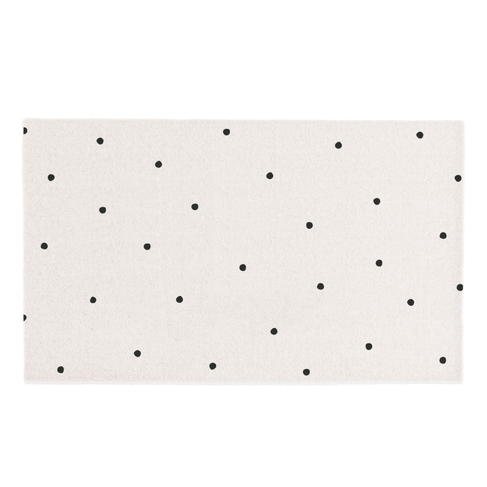 Waschbare Matte Punkte Creme 120 x 67 von Eulenschnitt