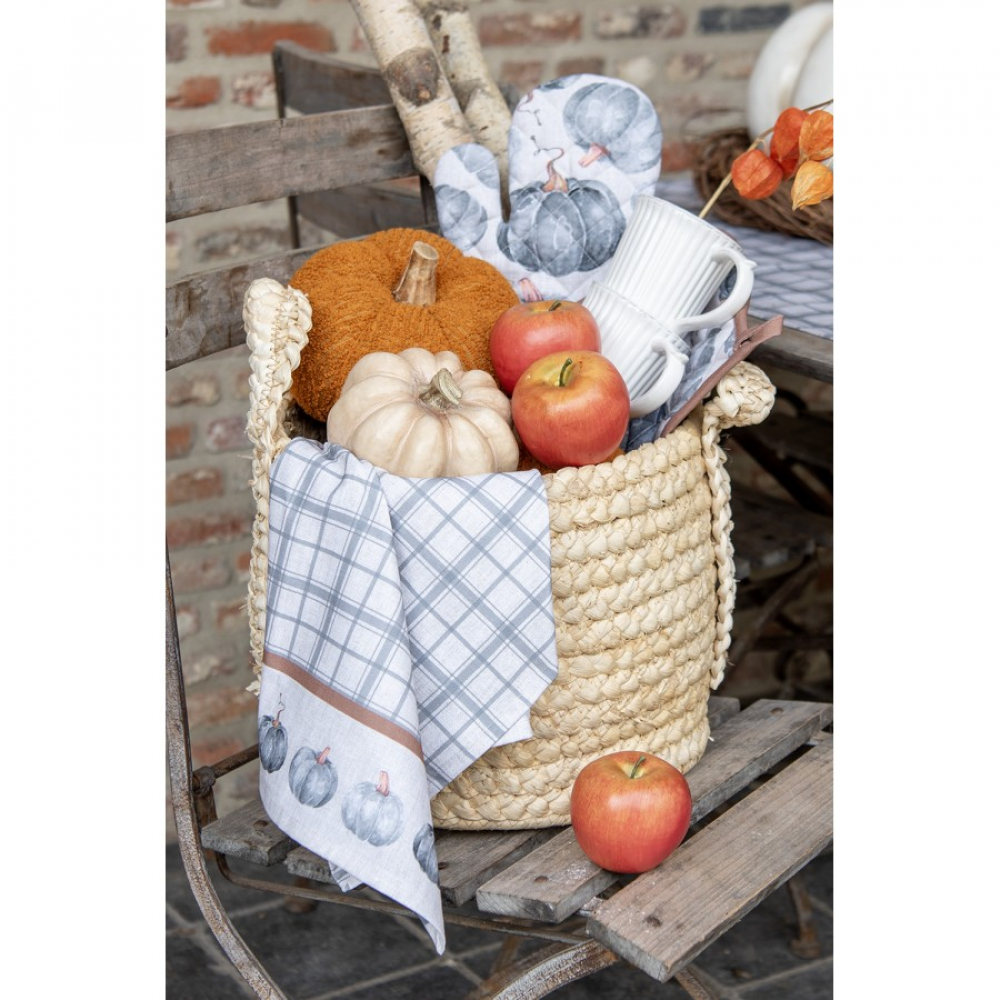 Geschirrtuch 50x70 cm Grau Baumwolle Kürbis von Clayre & Eef