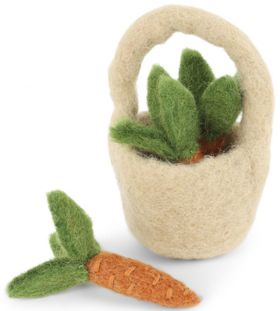 Miniatur - Filzkorb mit Karotten von Gry & Sif
