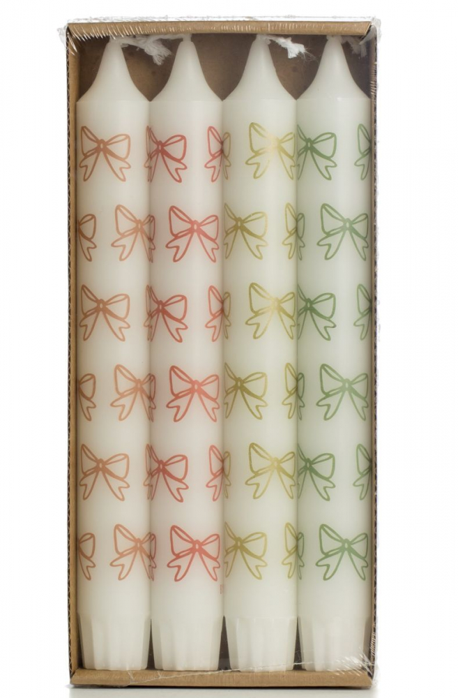 Stabkerzen Set mit Schleifen Motiv 4er Set