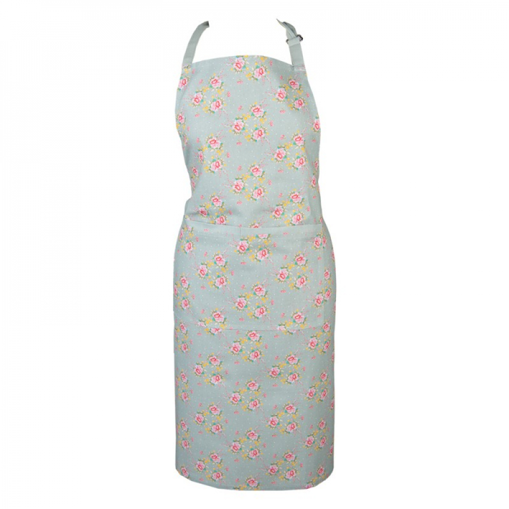 Küchenschürze 70x85 cm Grün Baumwolle Blumen BBQ-Schürze