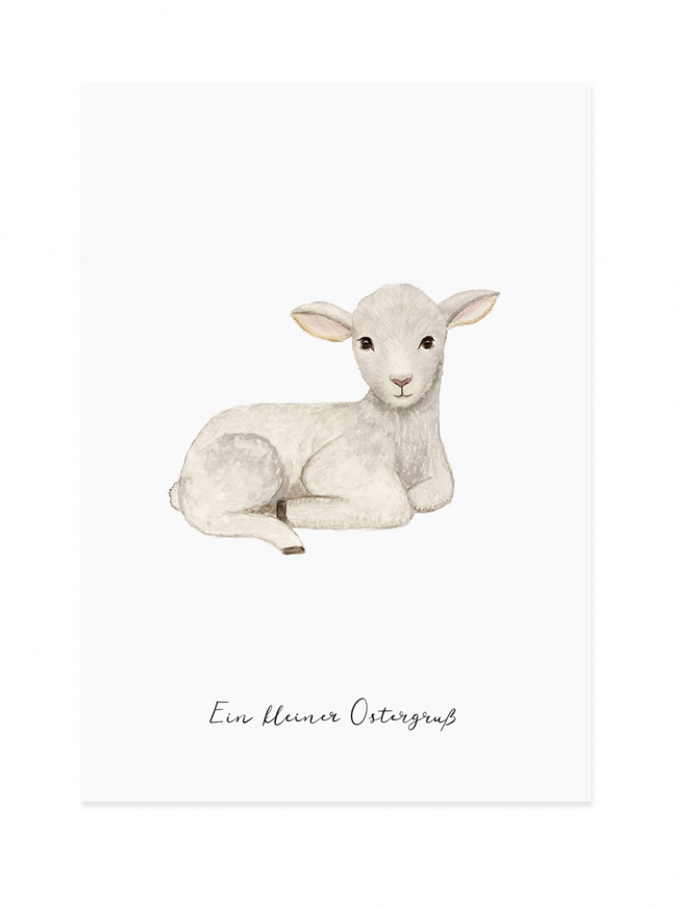 Postkarte Ostern Lamm von Eulenschnitt