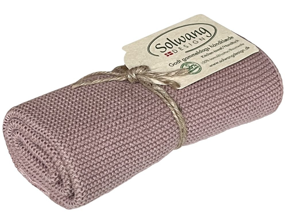 Handtuch / Küchentuch gestrickt staubiges Rosa von Solwang Design