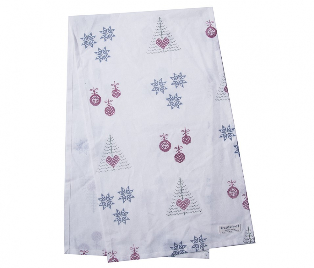 Tischläufer für Weihnachten mit Stickerei – liebevoll bestickt im nordischen Stil von Krasilnikoff
