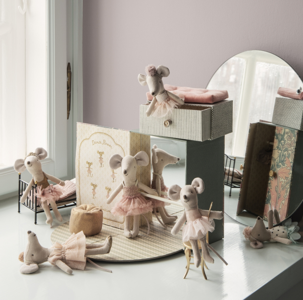 Maileg Ballerina Maus kleine Schwester cremefarben