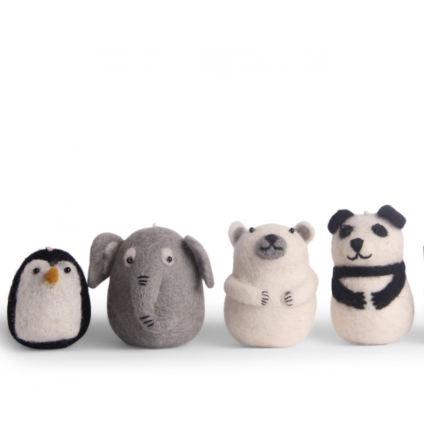 Kindermobile Zoo Tiere aus Filz