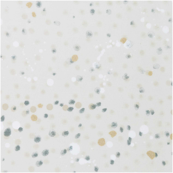 Baumwollstoff / Druckstoff Punkte grün metallic Crafted Nature von RICO Design
