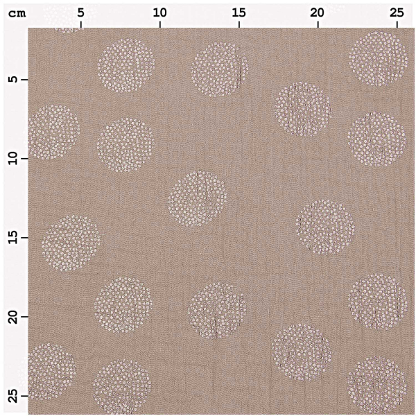 Krinkelmusselin "Sakura taupe hot foil gepunktet" von RICO Design