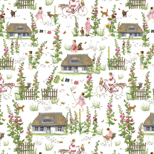 Baumwollstoff Sommerdorf by Daniela Drescher von acufactum