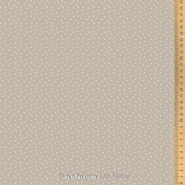 Baumwollstoff Tupfen taupe - weiß von acufactum 