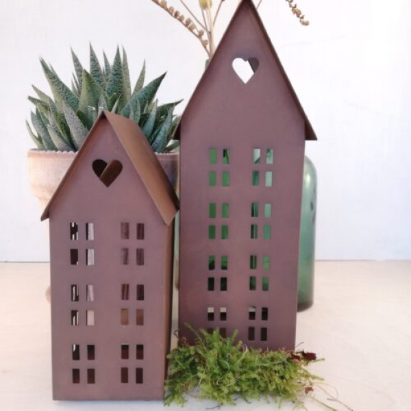 Metallhaus 2er Set Rostfarben / Lichthaus von Madleys