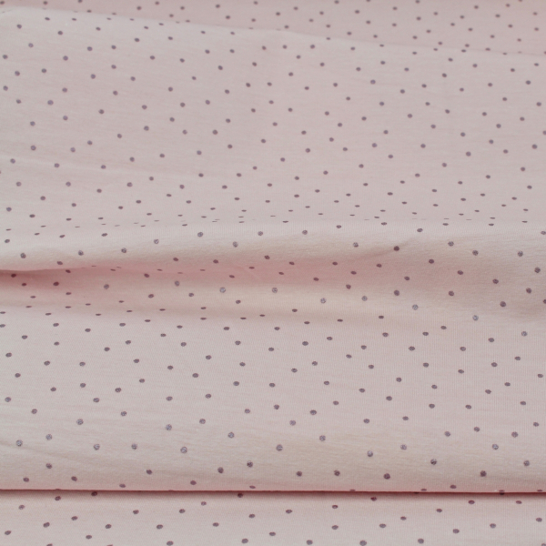 Jerseystoff / Druckstoff Hygge Punkte rosa metallic von RICO Design