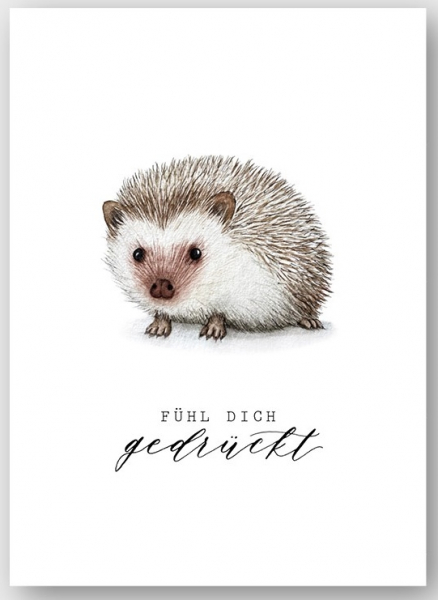 Postkarte Aquarell mit Igel