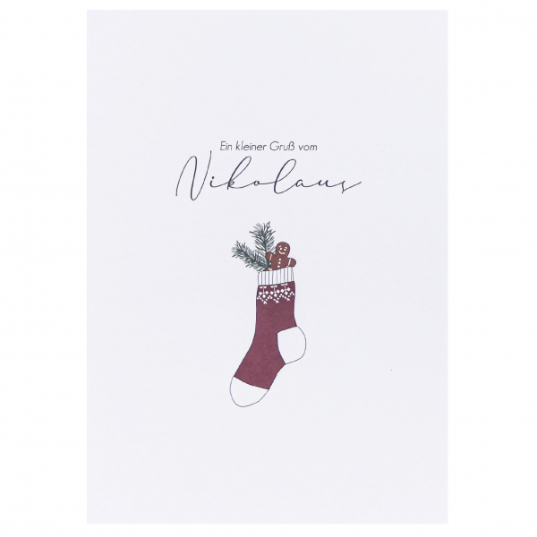 Postkarte "Ein kleiner Gruß vom Nikolaus" von Verblühmeinnicht