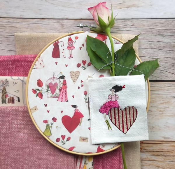 Baumwollstoff Liebe by Silke Leffler von acufactum