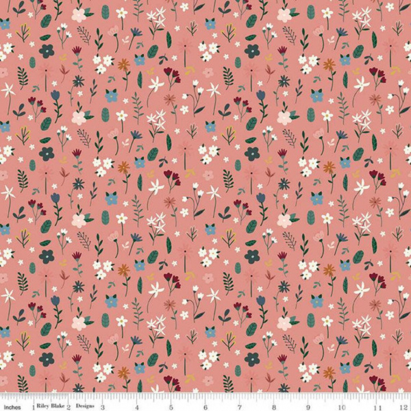 Baumwollstoff mit Blumen mint "Let´s create" von Riley Blake 2023
