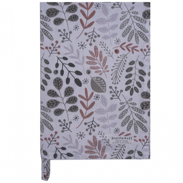 Geschirrtuch Blätter - Zweige rose / dusty rose von Krasilnikoff