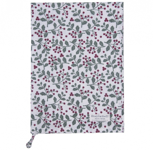 Geschirrtuch Christmas Holly green von Krasilnikoff