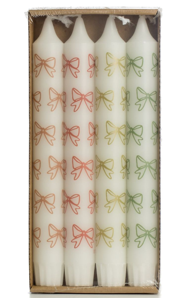Stabkerzen Set mit Schleifen Motiv 4er Set