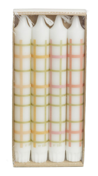 Stabkerzen Set kariert pastell