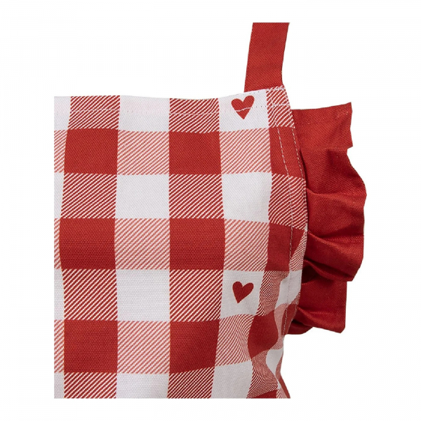 Kinder-Küchenschürze "rot kariert Herzen" aus Baumwolle von Clayre & Eef