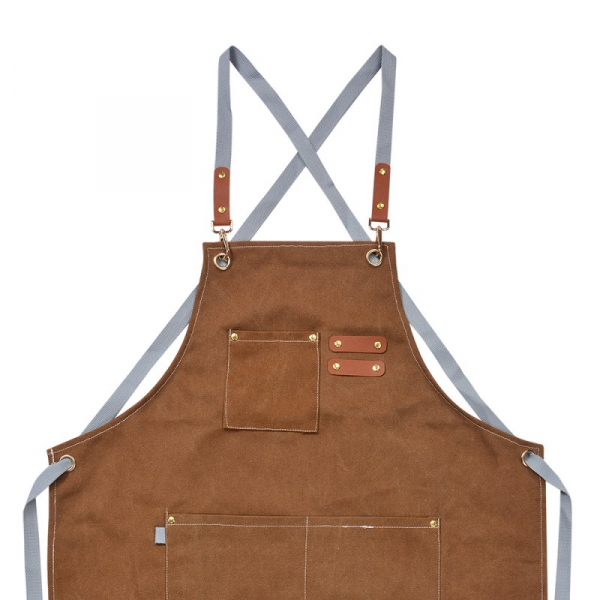 Grillschürze / Küchenschürze 63x75cm Braun robust