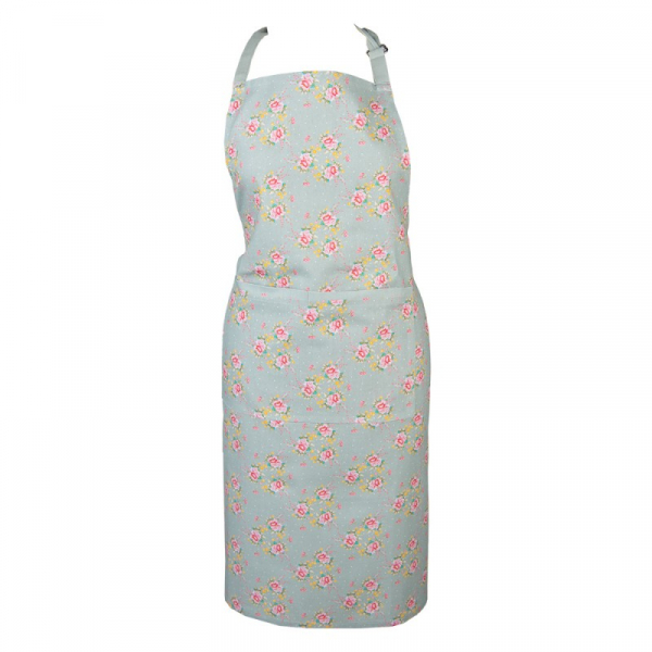 Küchenschürze 70x85 cm Grün Baumwolle Blumen BBQ-Schürze
