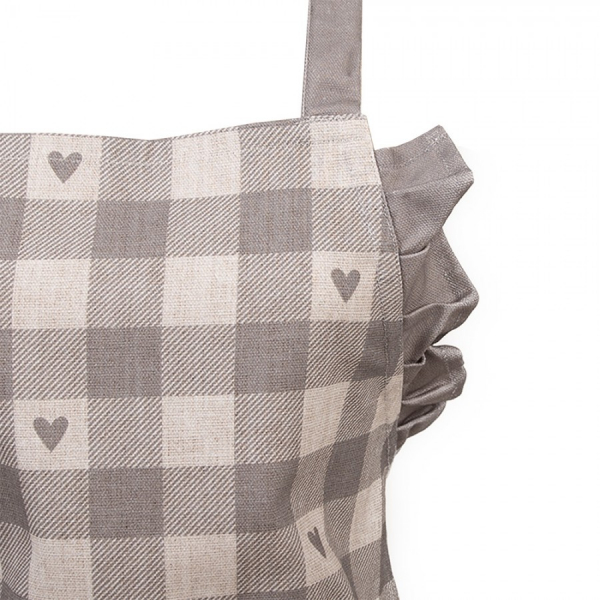 Kinder-Küchenschürze "grau Herzen" Landhaus  - aus Baumwolle von Clayre & Eef