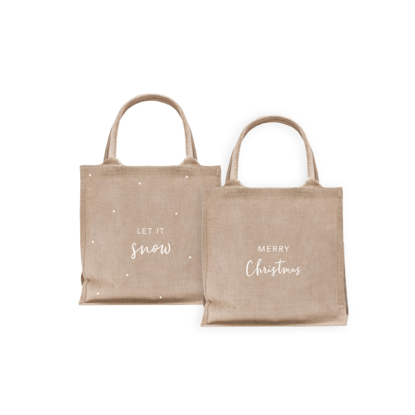 Mini Juteshopper Let it snow von Eulenschnitt