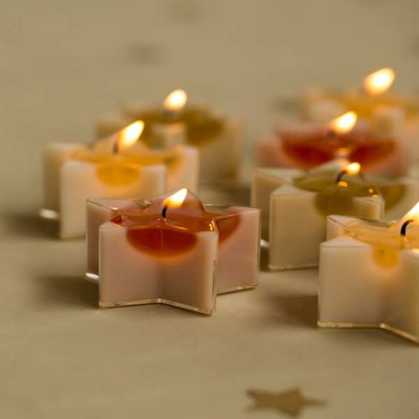 Teelichter-Set Sterne rose