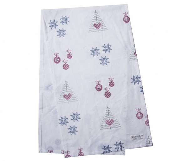Tischläufer für Weihnachten mit Stickerei – liebevoll bestickt im nordischen Stil von Krasilnikoff