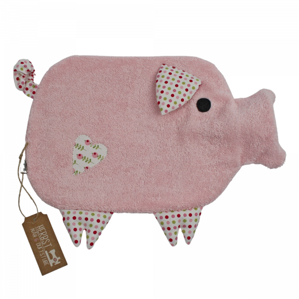 Wärmflaschenbezug Schwein / Pig rosa made by Herbst - Stube