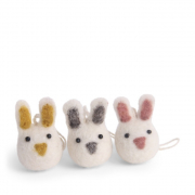 Mini Hasen Hänger weiß 3er Set aus Filz von En Gry & Sif