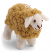 Flauschiges mini Schaf ocker aus Filz von Gry & Sif