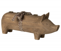 Maileg Adventsschwein / Kerzenhalter // Holzschwein natur