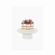 Aquarell Postkarte von Eulenschnitt mit einem Naked Cake