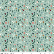 Baumwollstoff mit Blumen mint 