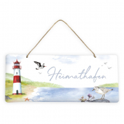 Türschild / Blechschild "Heimathafen" mit Leuchtturm von Grätz Verlag